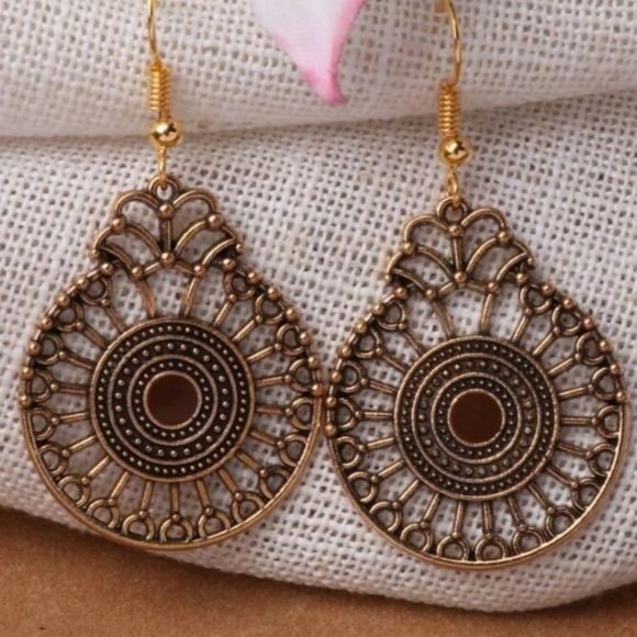 Sale! Elegant Bronzed Drop Earrings - Picture 1 of 5